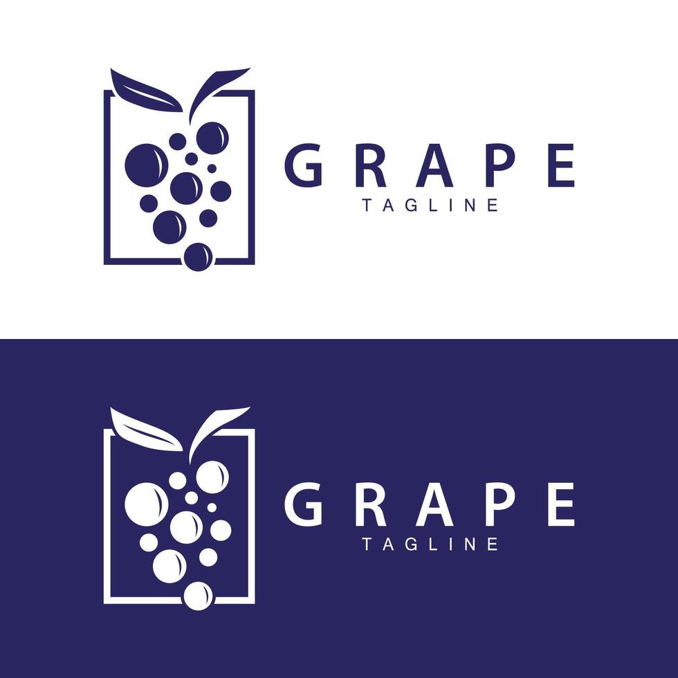 grain de raisin logo, jardin vecteur, Frais violet fruit, du vin marque conception, Facile illustration modèle vecteur