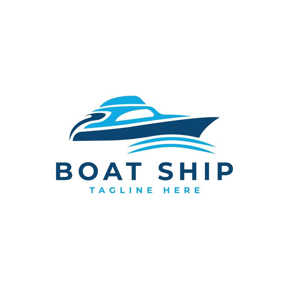 bateau navire yacht logo conception modèle minimal Créatif concept vecteur