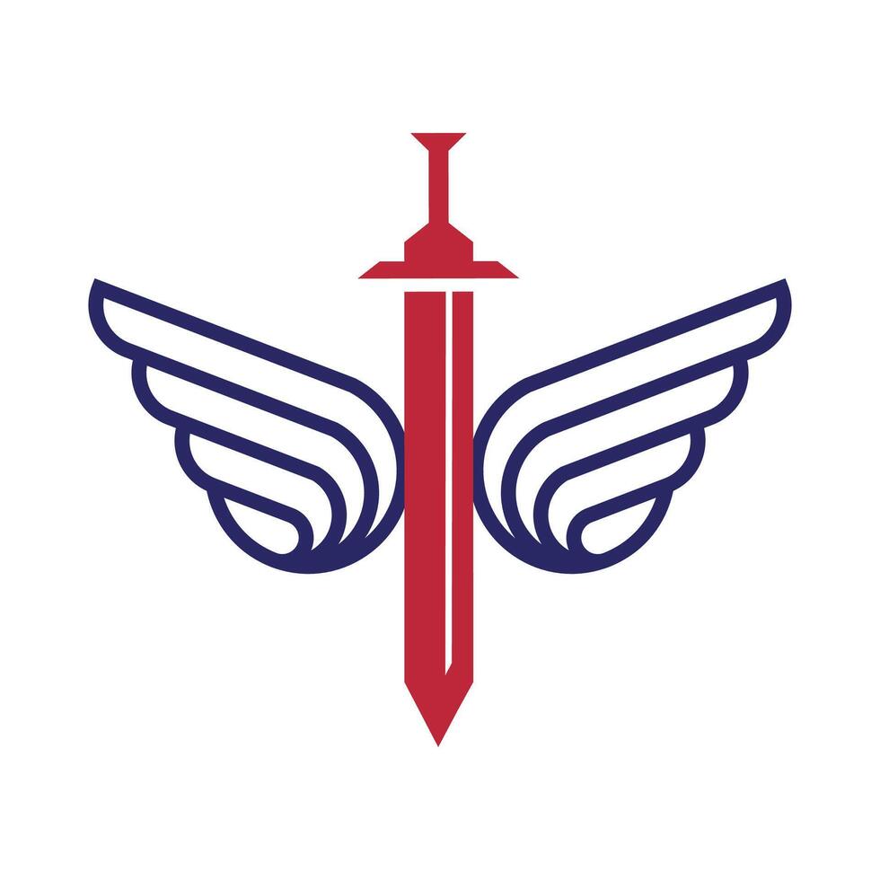 épée ailes Créatif minimal vecteur conception logo modèle