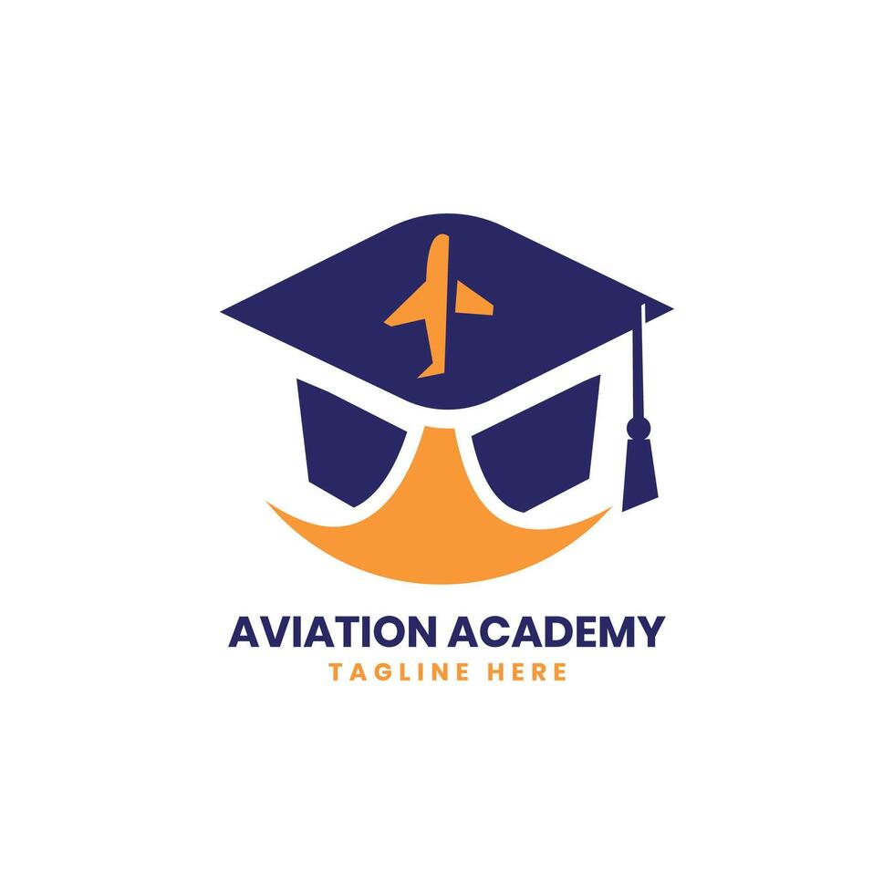 aviation académie logo conception moderne Créatif concept vecteur modèle avion éducation