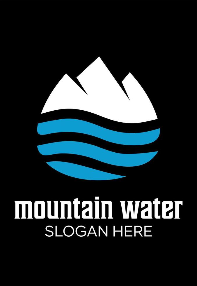 Montagne l'eau pétrole idée vecteur logo conception