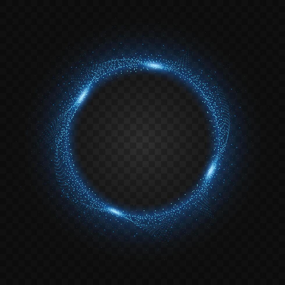 bleu particules liquide dynamique couler sur grille, vecteur illustration
