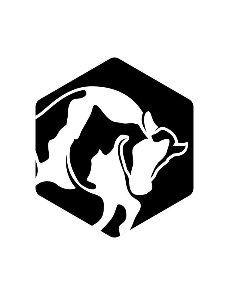 vache , buffle logo bouclier idée vecteur conception