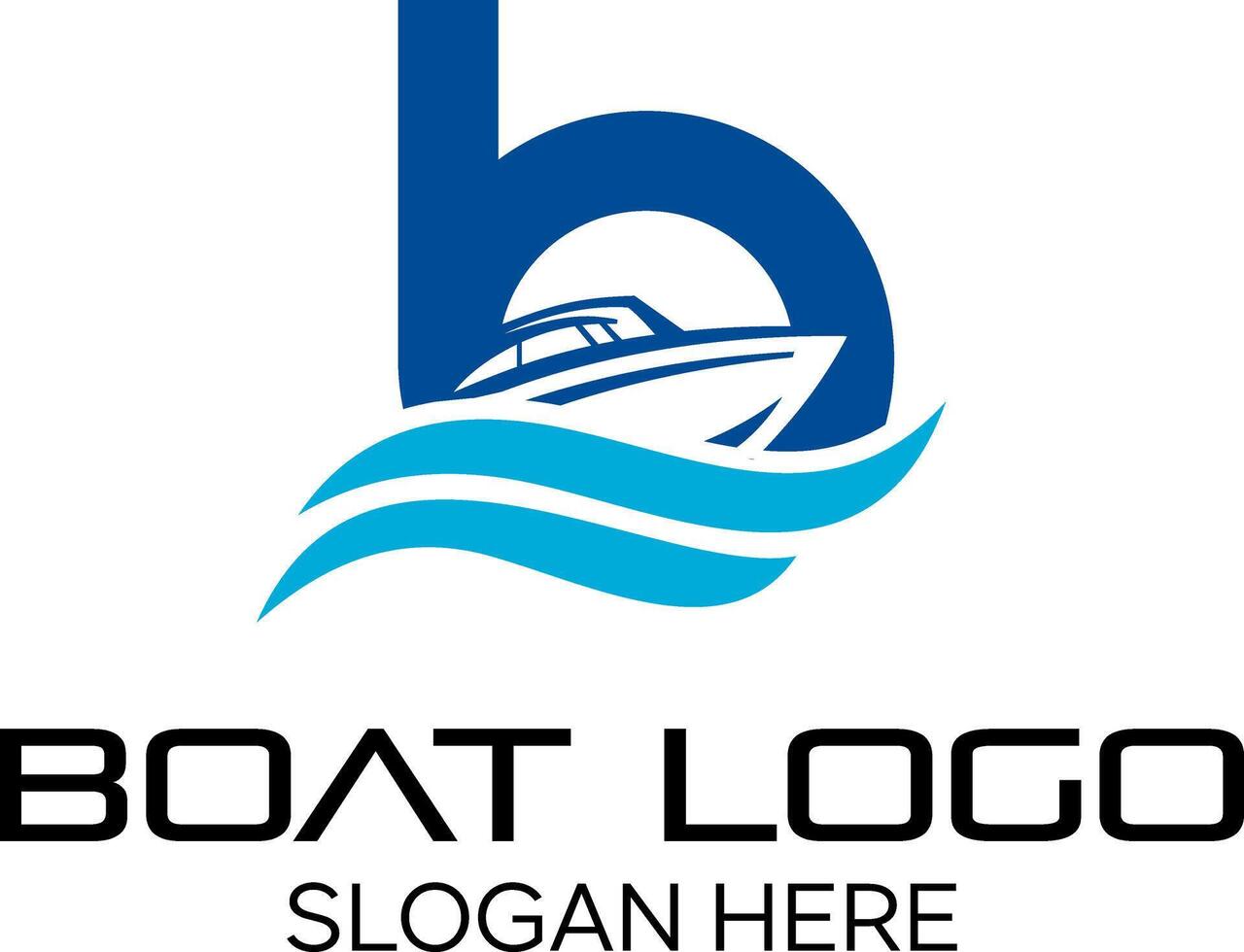 initiale b bateau idée vecteur logo conception