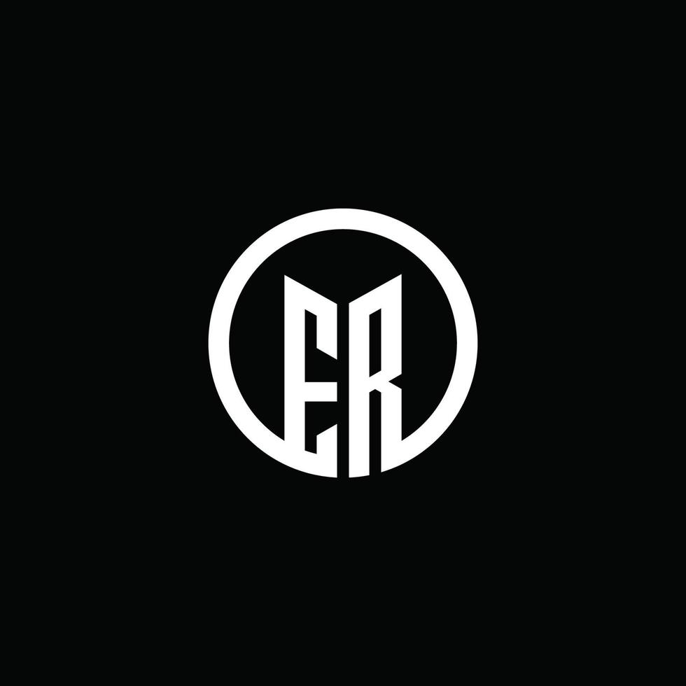 er monogramme logo isolé avec un cercle tournant vecteur