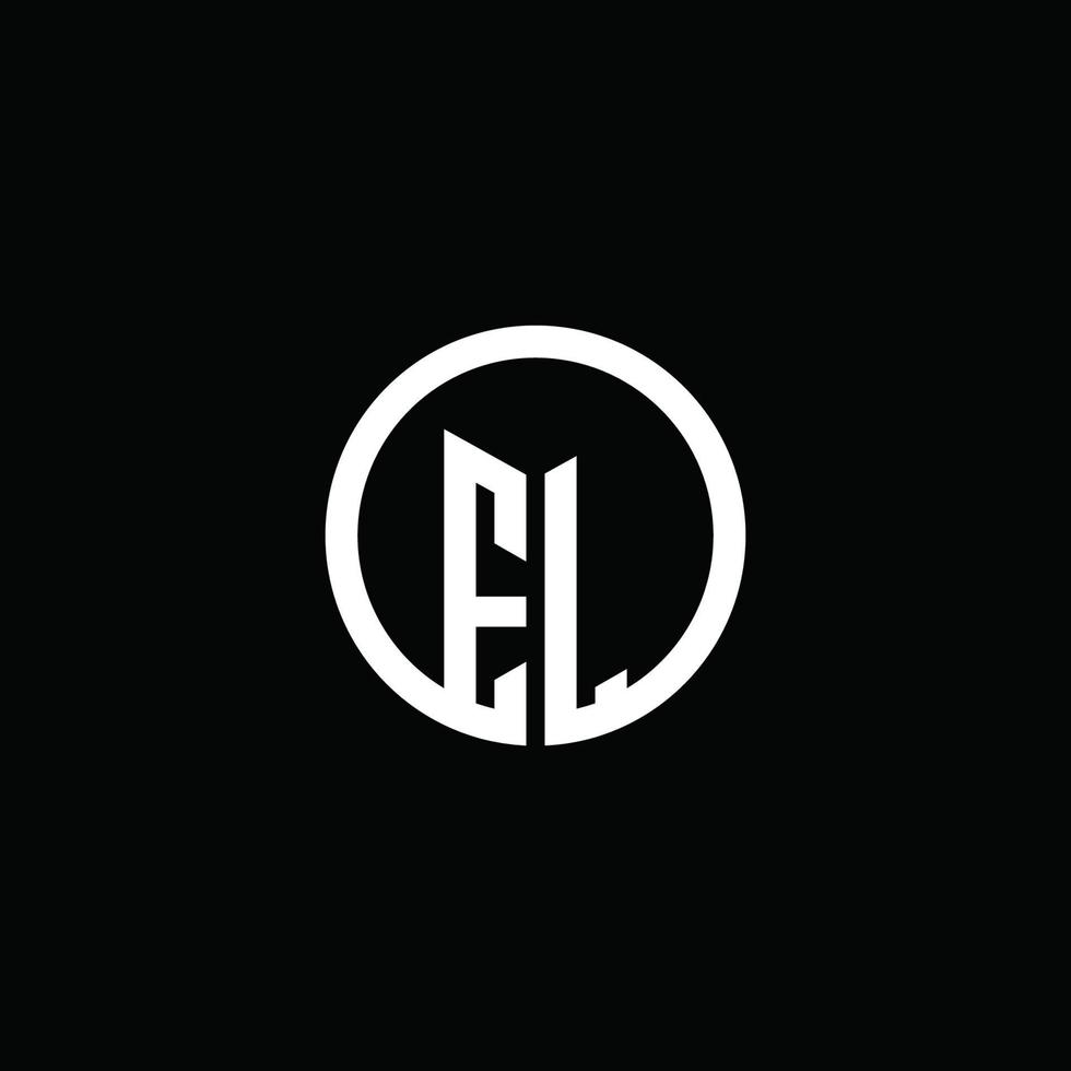 logo monogramme el isolé avec un cercle tournant vecteur