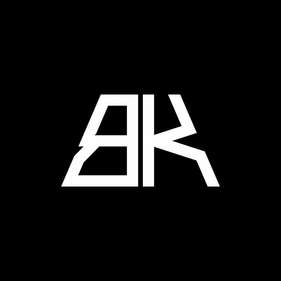 bk logo abstrait monogramme isolé sur fond noir vecteur