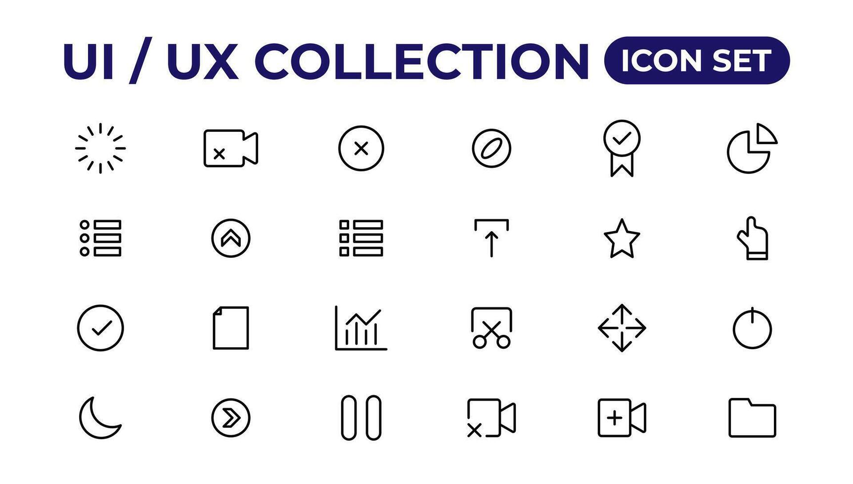 ui ux icône ensemble, utilisateur interface jeu d'icônes collection. vecteur