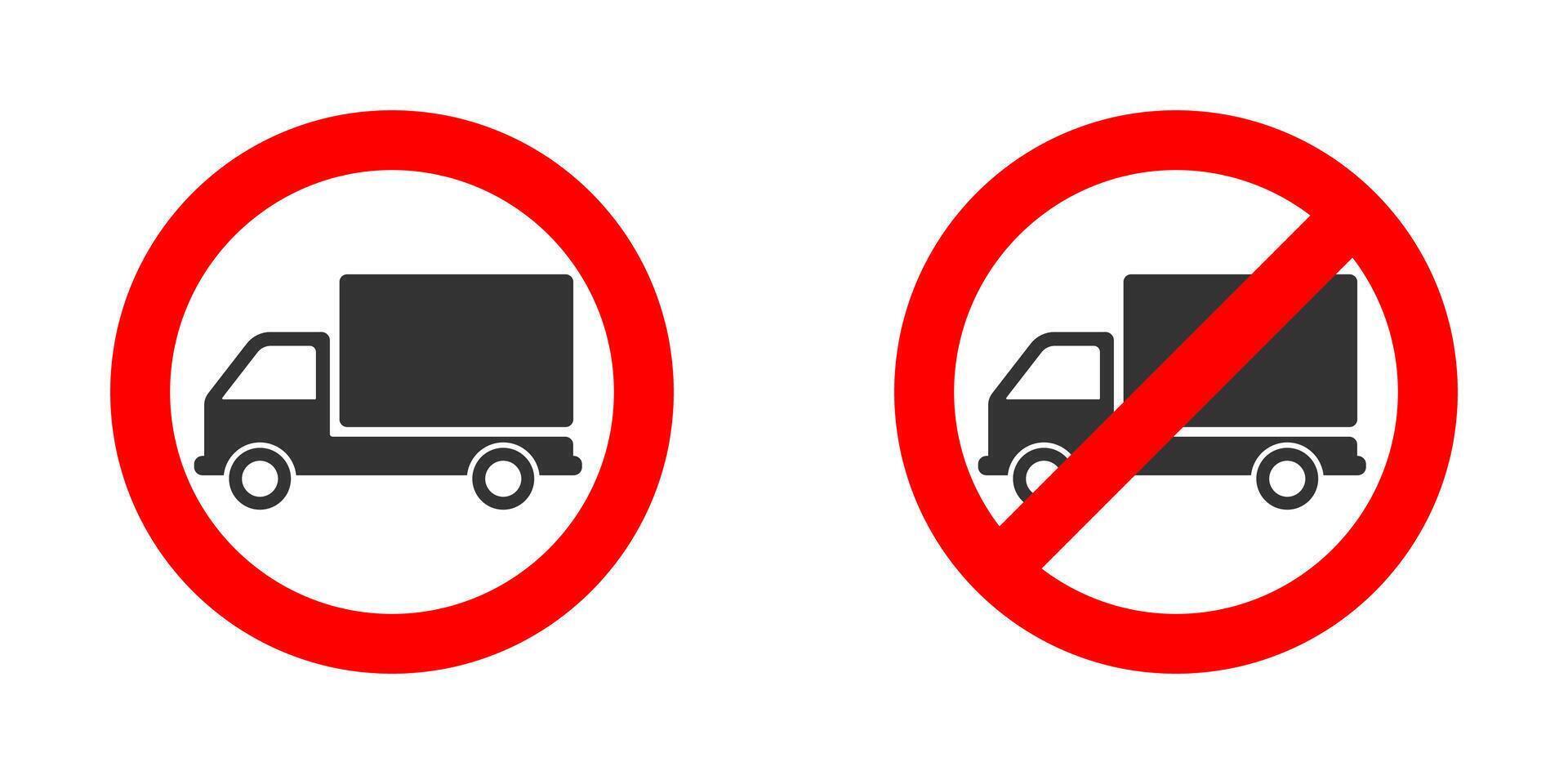 non un camion signe. non camion parking. un camion interdiction icône. vecteur illustration.