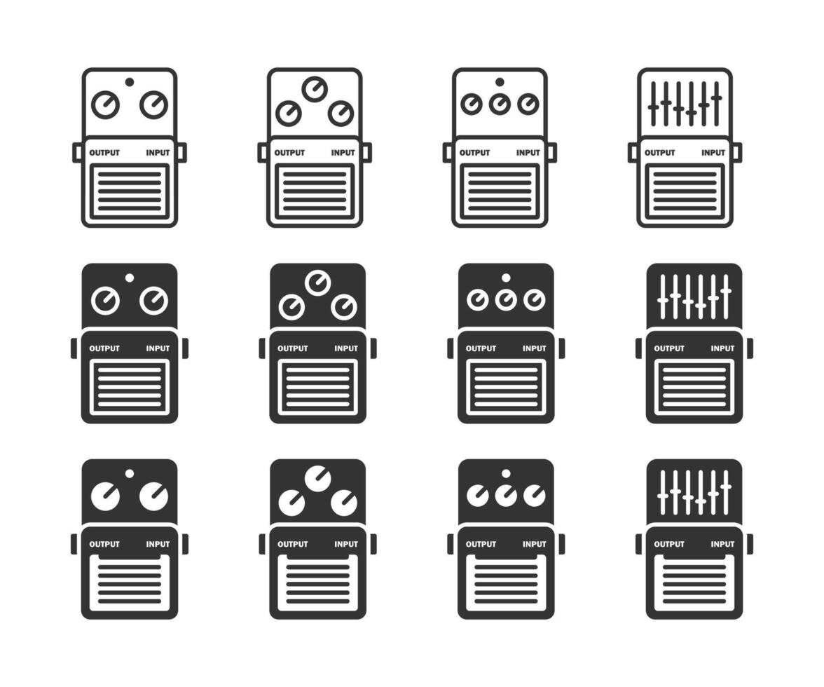 guitare effet icône ensemble. vecteur illustration.