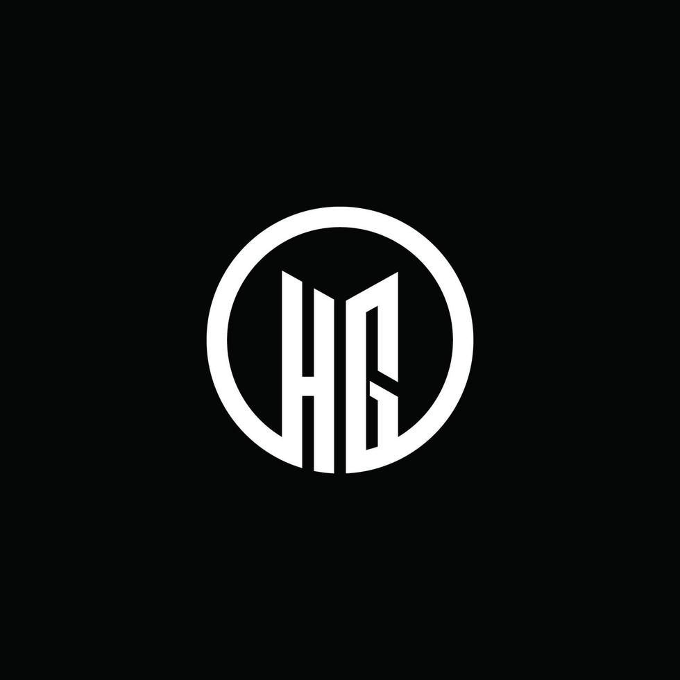 logo monogramme hg isolé avec un cercle tournant vecteur