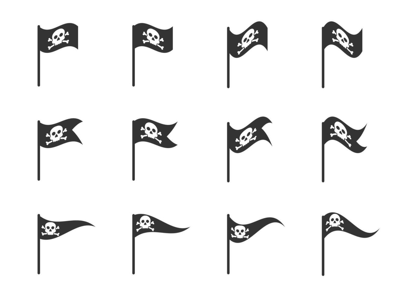 gai Roger icône ensemble. pirate drapeau icône ensemble. vecteur illustration.