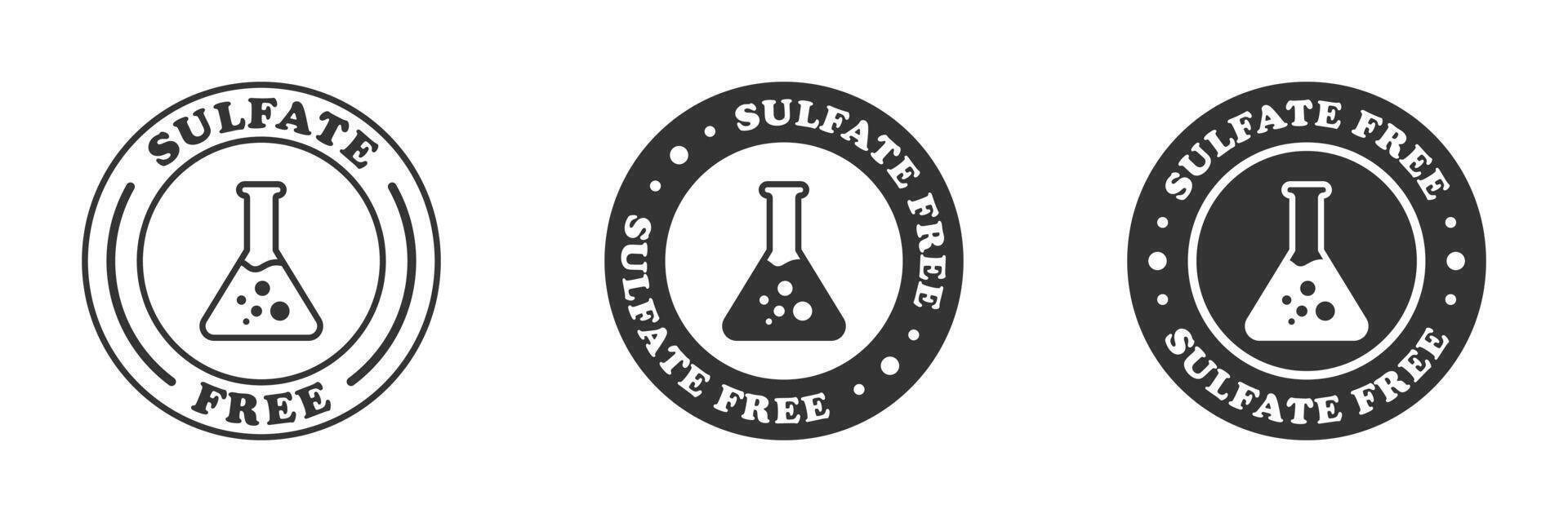 sulfate gratuit icône. chimique tester tube et caractères. vecteur illustration.