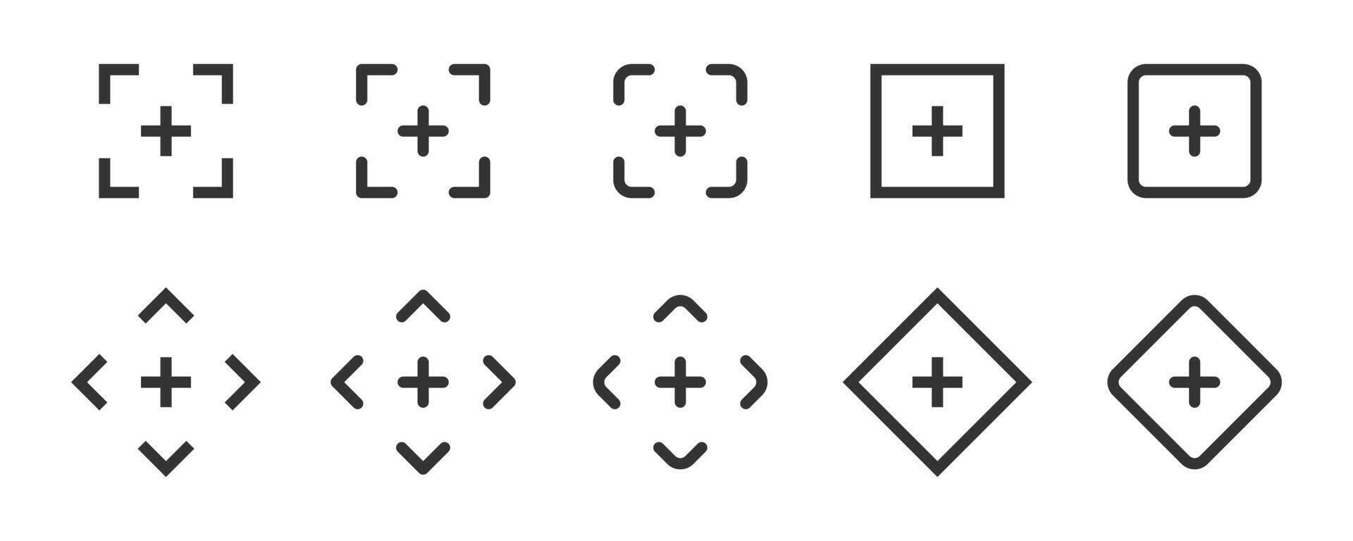 concentrer icône ensemble. vecteur illustration.