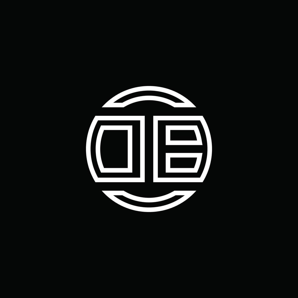 monogramme du logo db avec un modèle de conception arrondi de cercle d'espace négatif vecteur