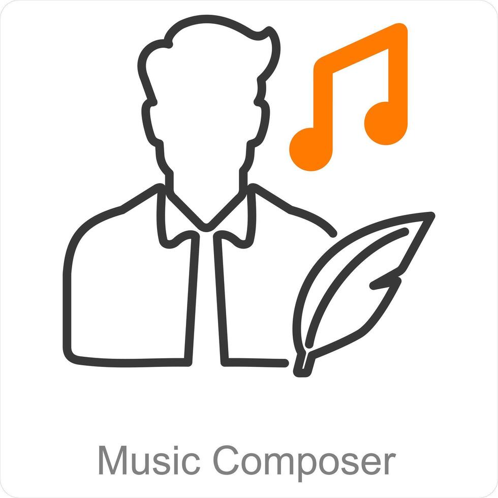 la musique compositeur et mélodie icône concept vecteur