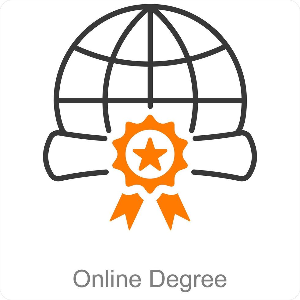 en ligne diplôme et l'obtention du diplôme icône concept vecteur