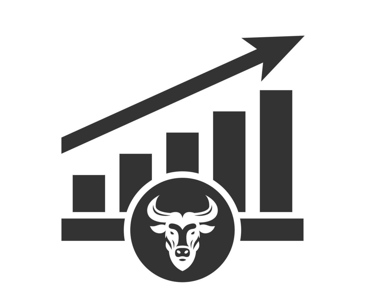 taureau courir icône. croissance graphique. vecteur illustration.