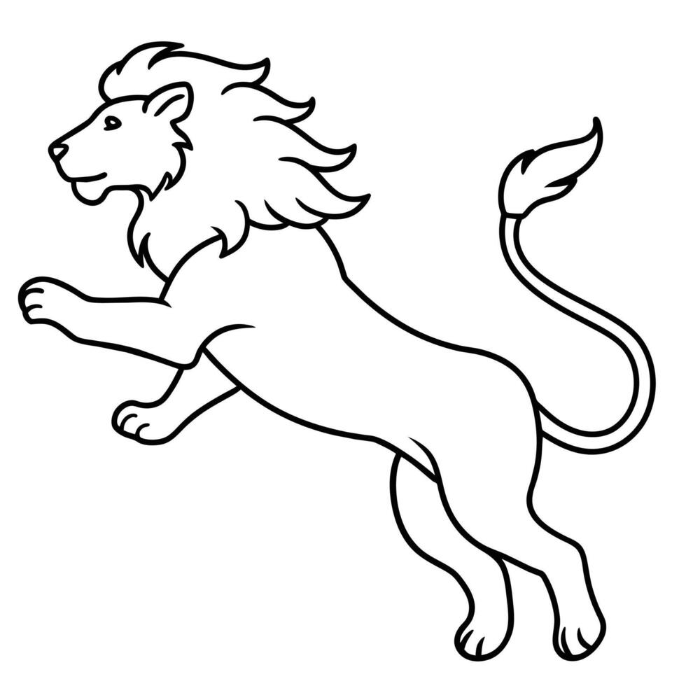 Lion ligne art conception vecteur
