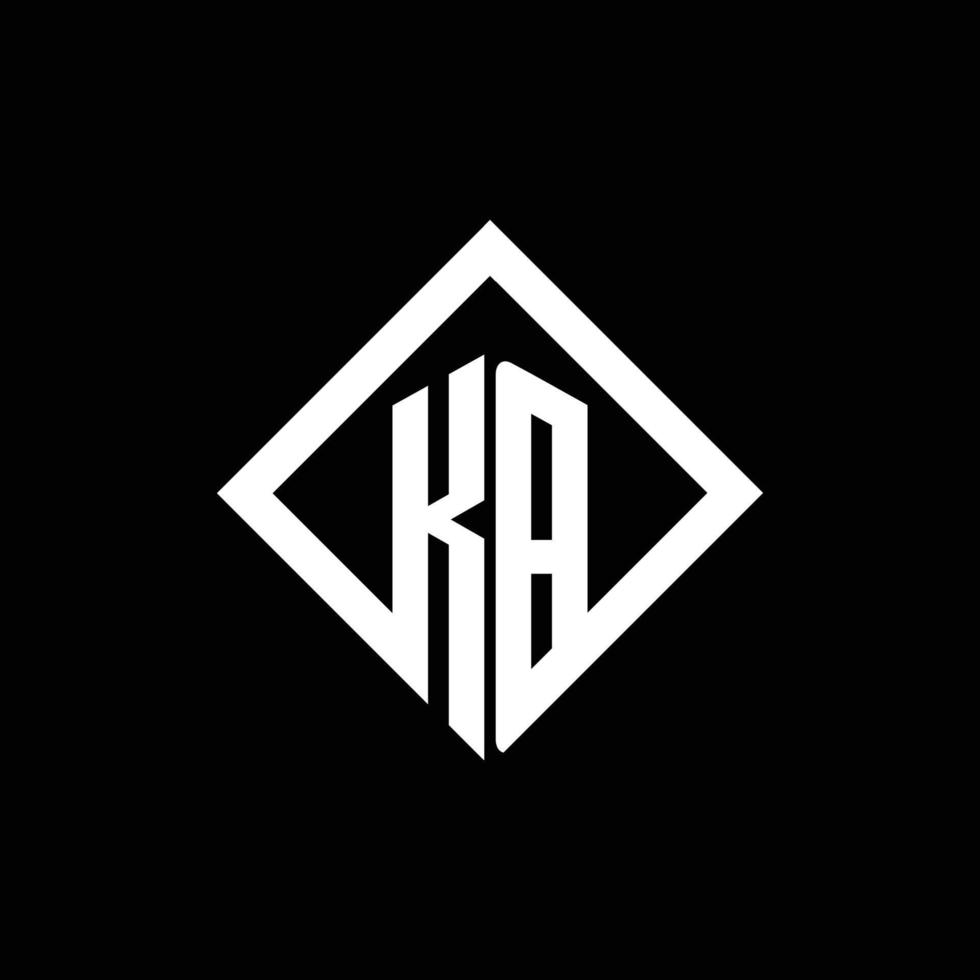 monogramme de logo kb avec modèle de conception de style rotation carrée vecteur