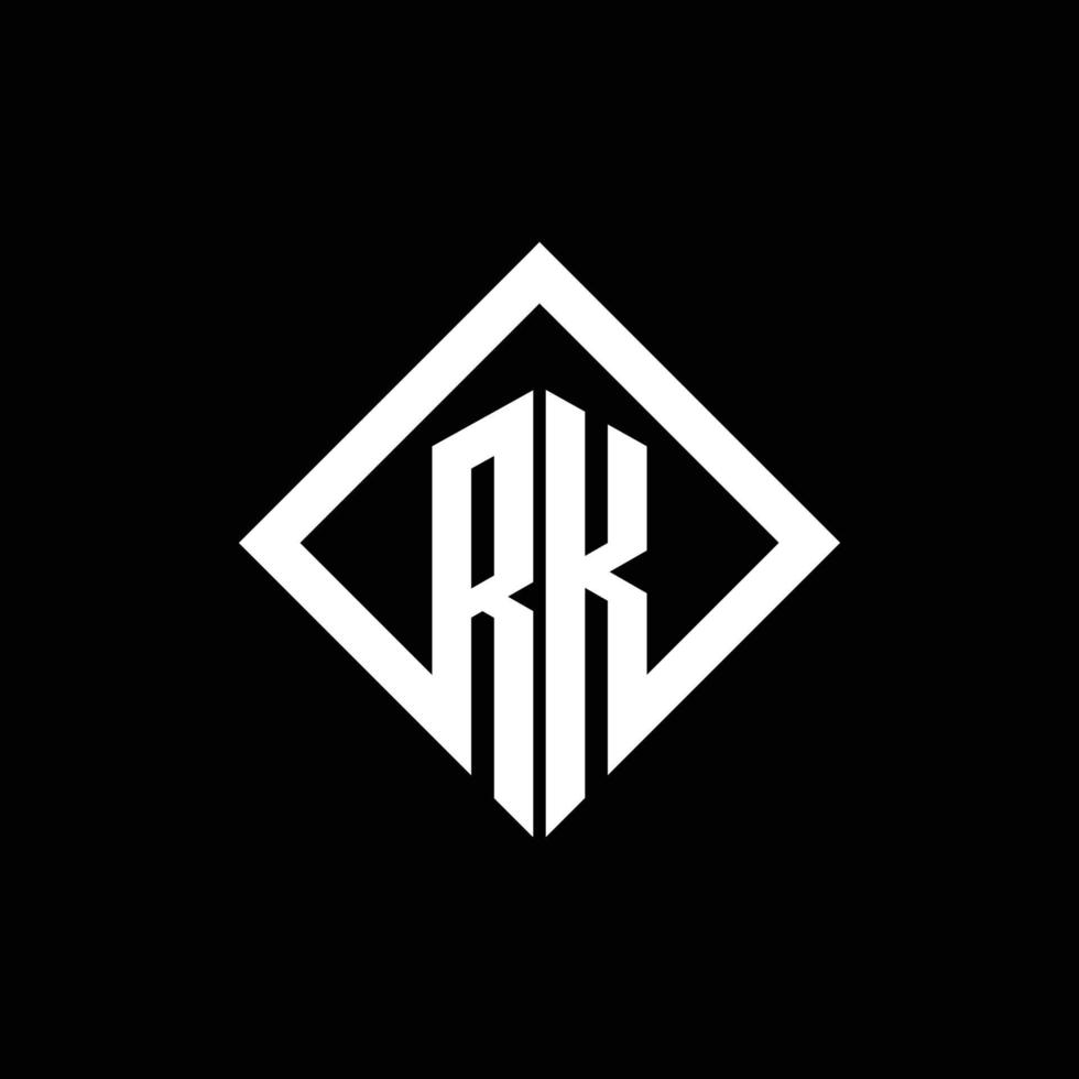 monogramme du logo rk avec modèle de conception de style rotation carrée vecteur