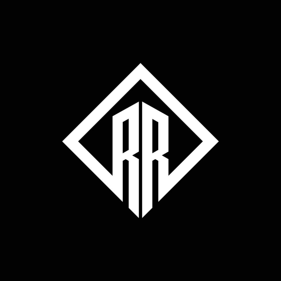 monogramme du logo rr avec modèle de conception de style rotation carrée vecteur