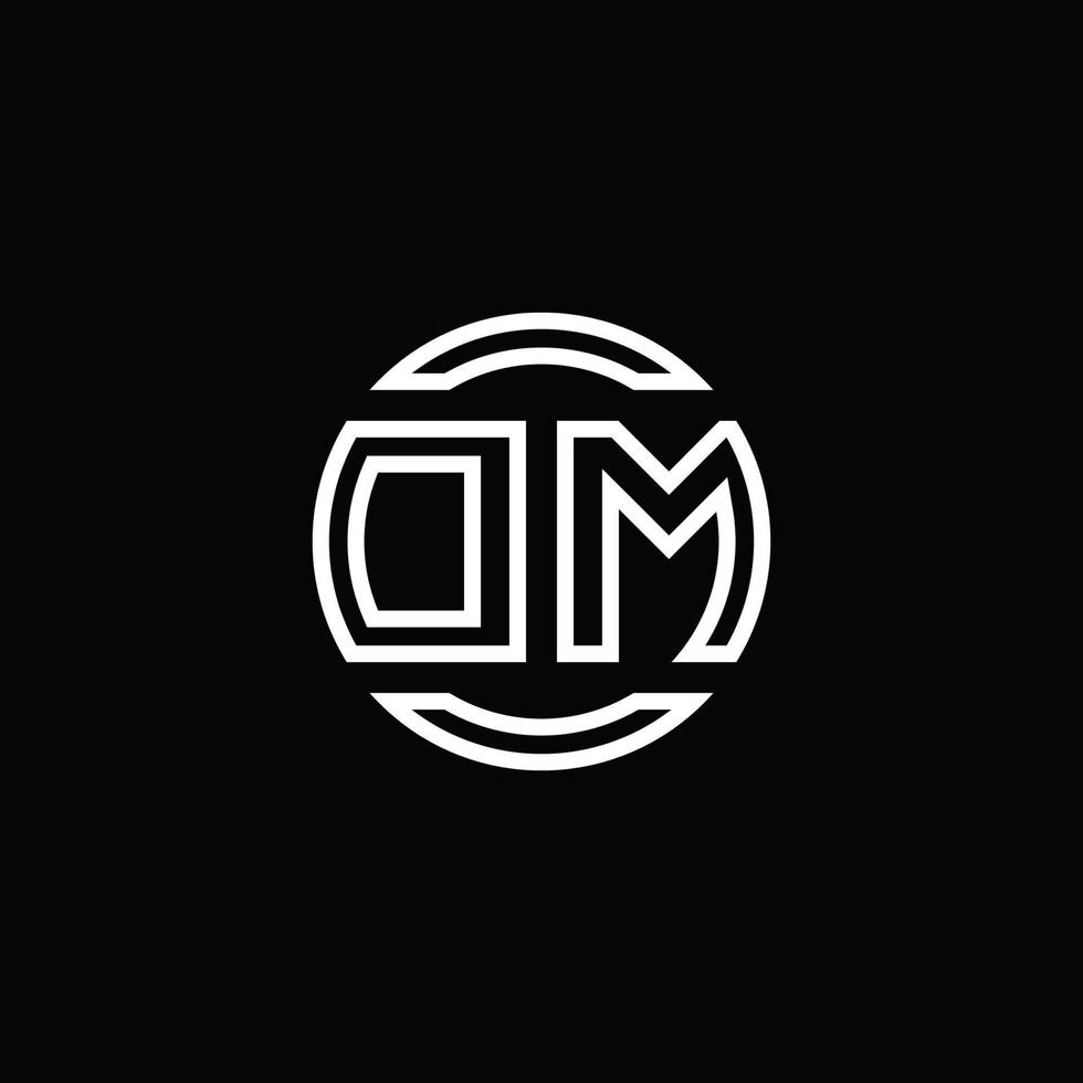 monogramme du logo dm avec modèle de conception arrondi de cercle d'espace négatif vecteur