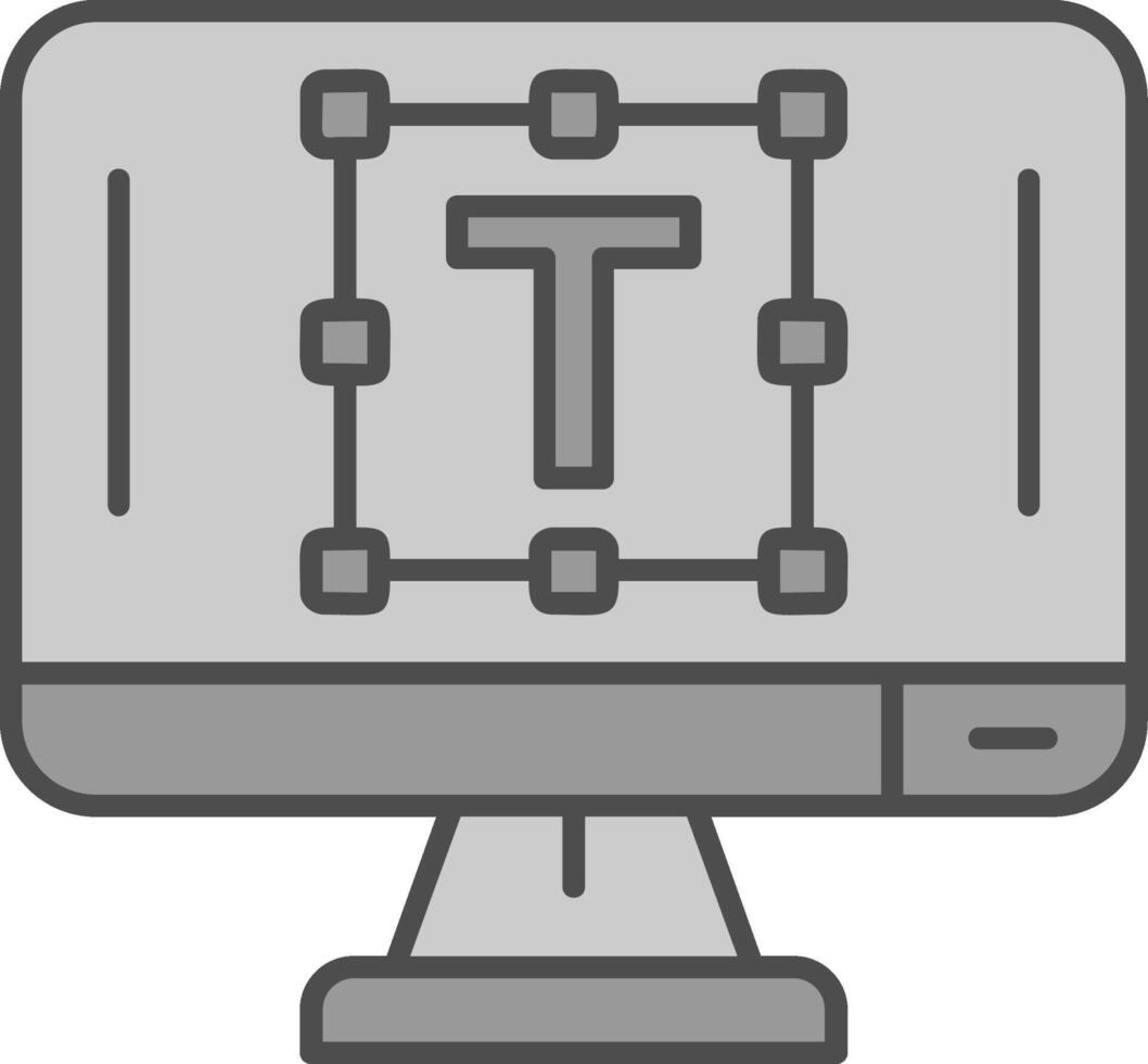 texte éditeur ligne rempli niveaux de gris icône vecteur