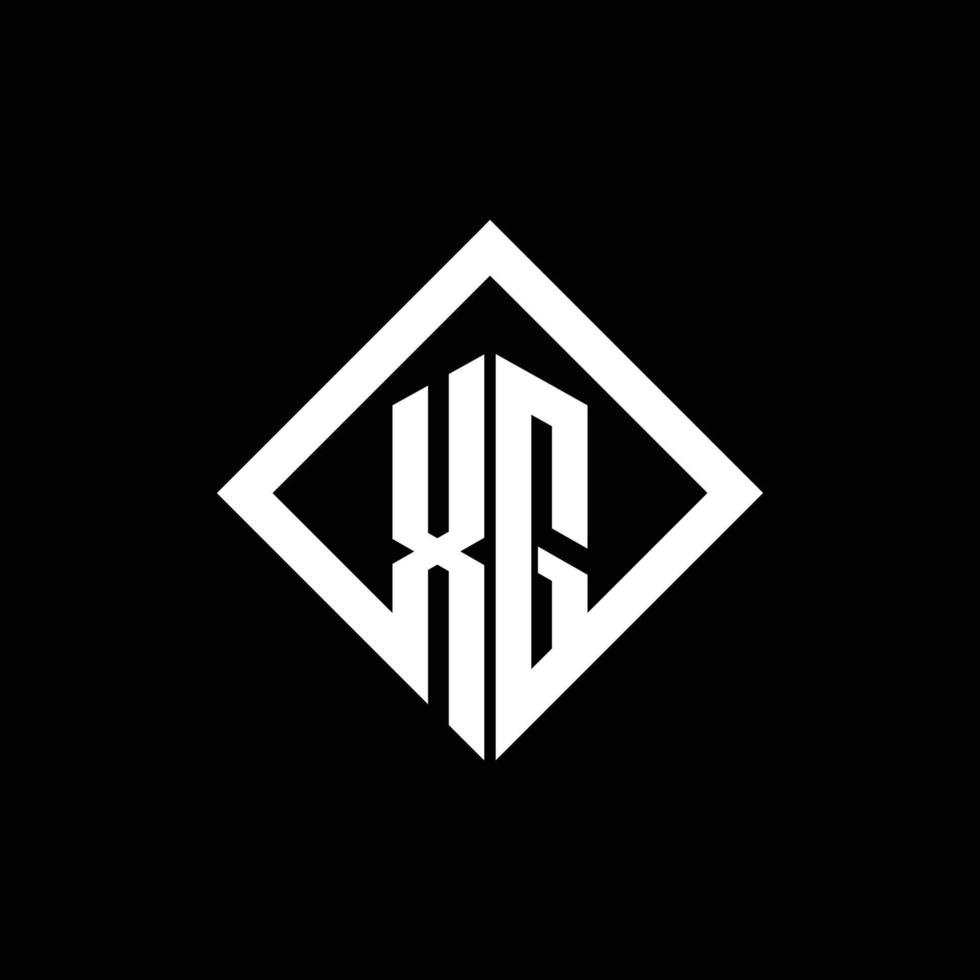 monogramme du logo xg avec modèle de conception de style rotation carrée vecteur
