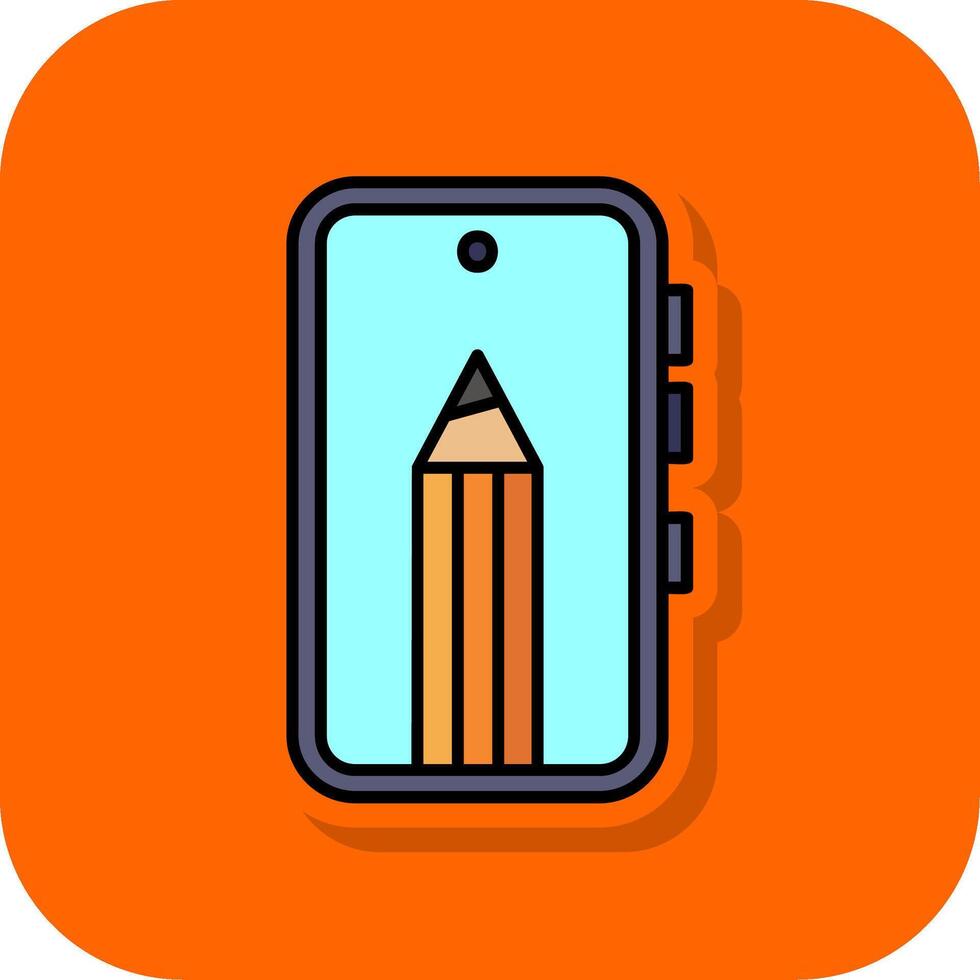 téléphone intelligent rempli Orange Contexte icône vecteur