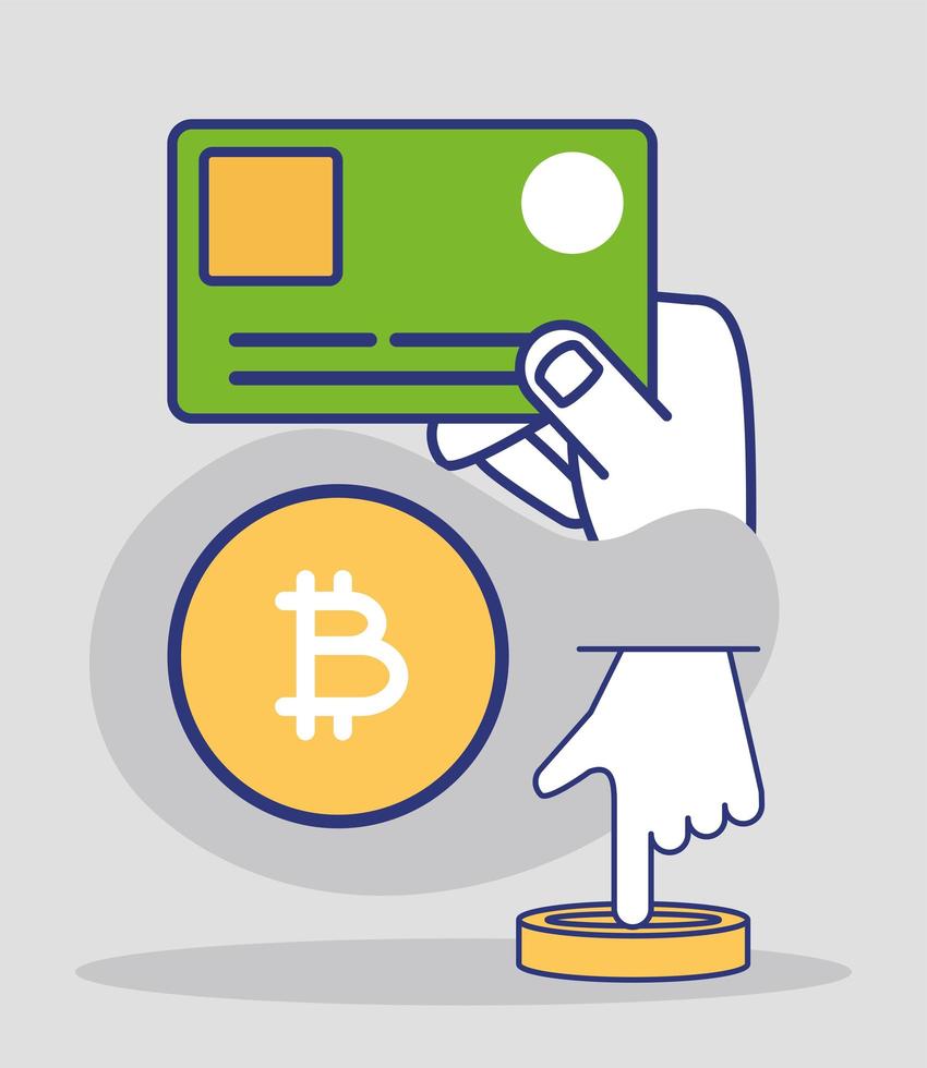 paiement par carte de crédit bitcoin vecteur