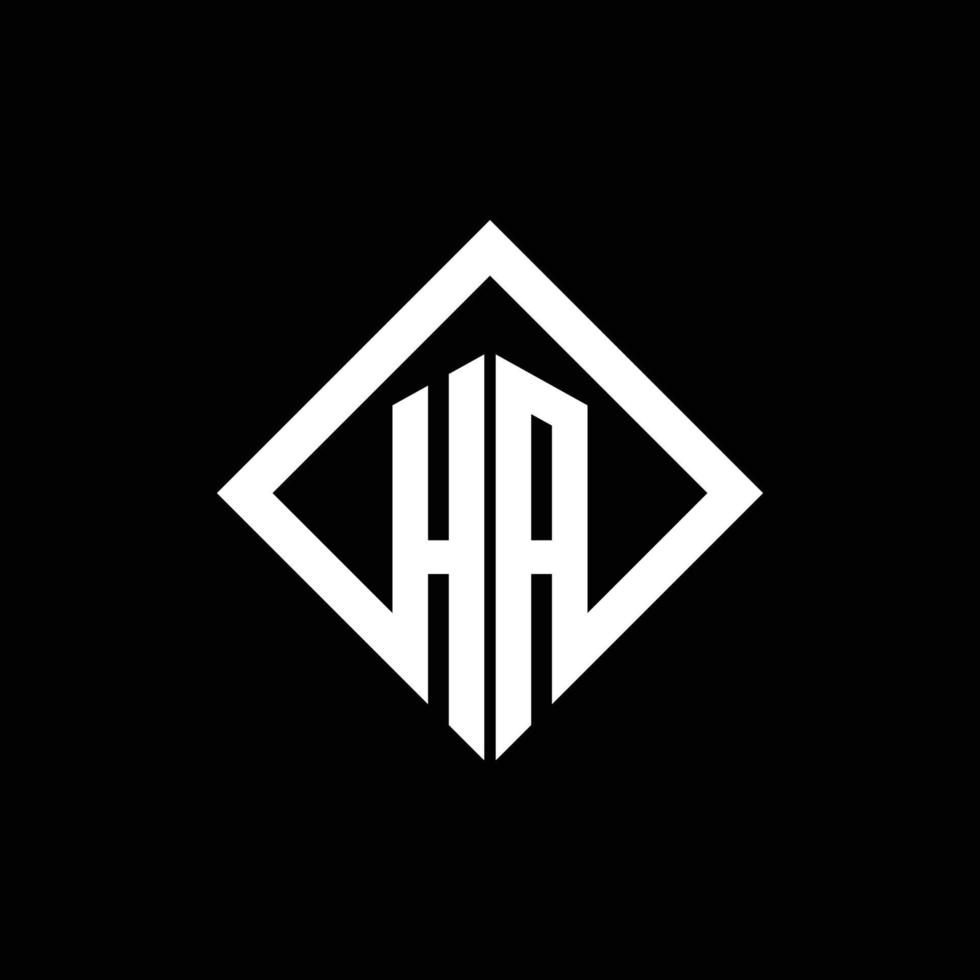 monogramme du logo ha avec modèle de conception de style rotation carrée vecteur