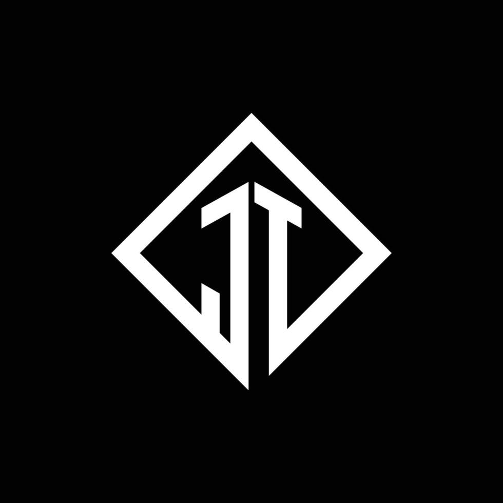 monogramme du logo jt avec modèle de conception de style rotation carrée vecteur