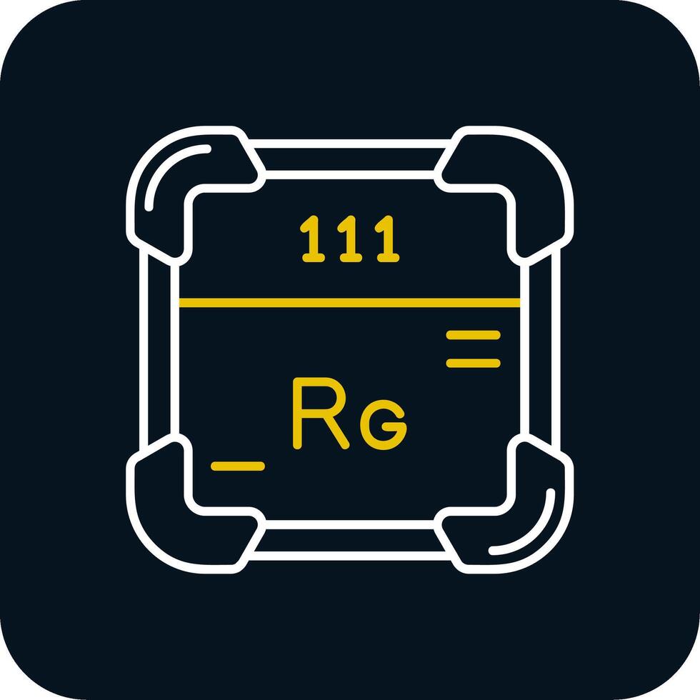 roentgenium ligne Jaune blanc icône vecteur