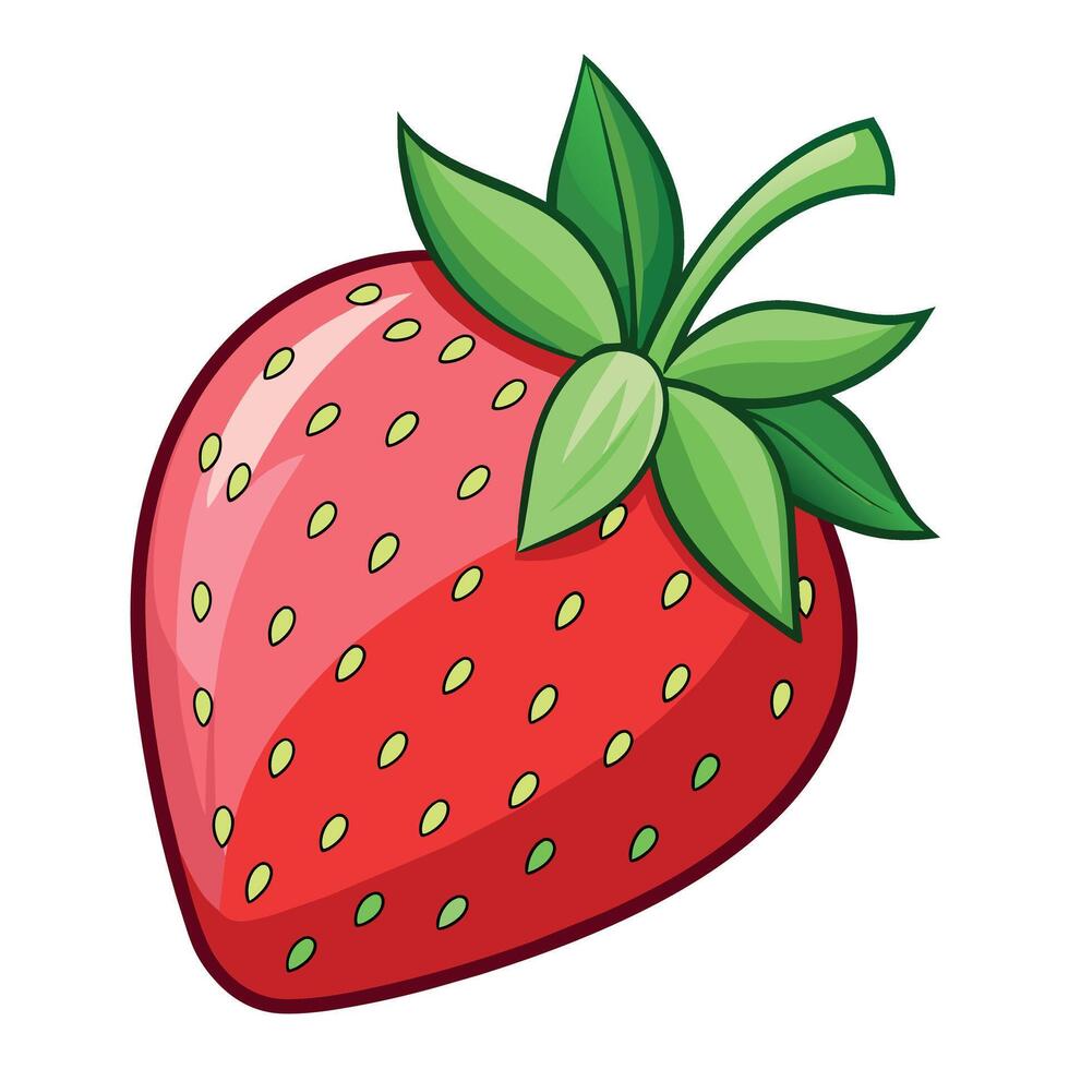 fraise coloré dessin animé vecteur illustration