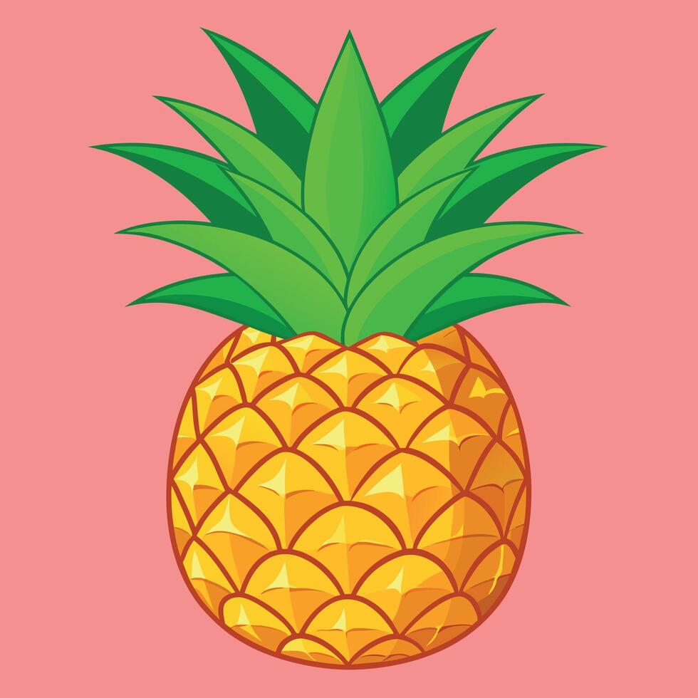 ananas coloré dessin animé vecteur illustration