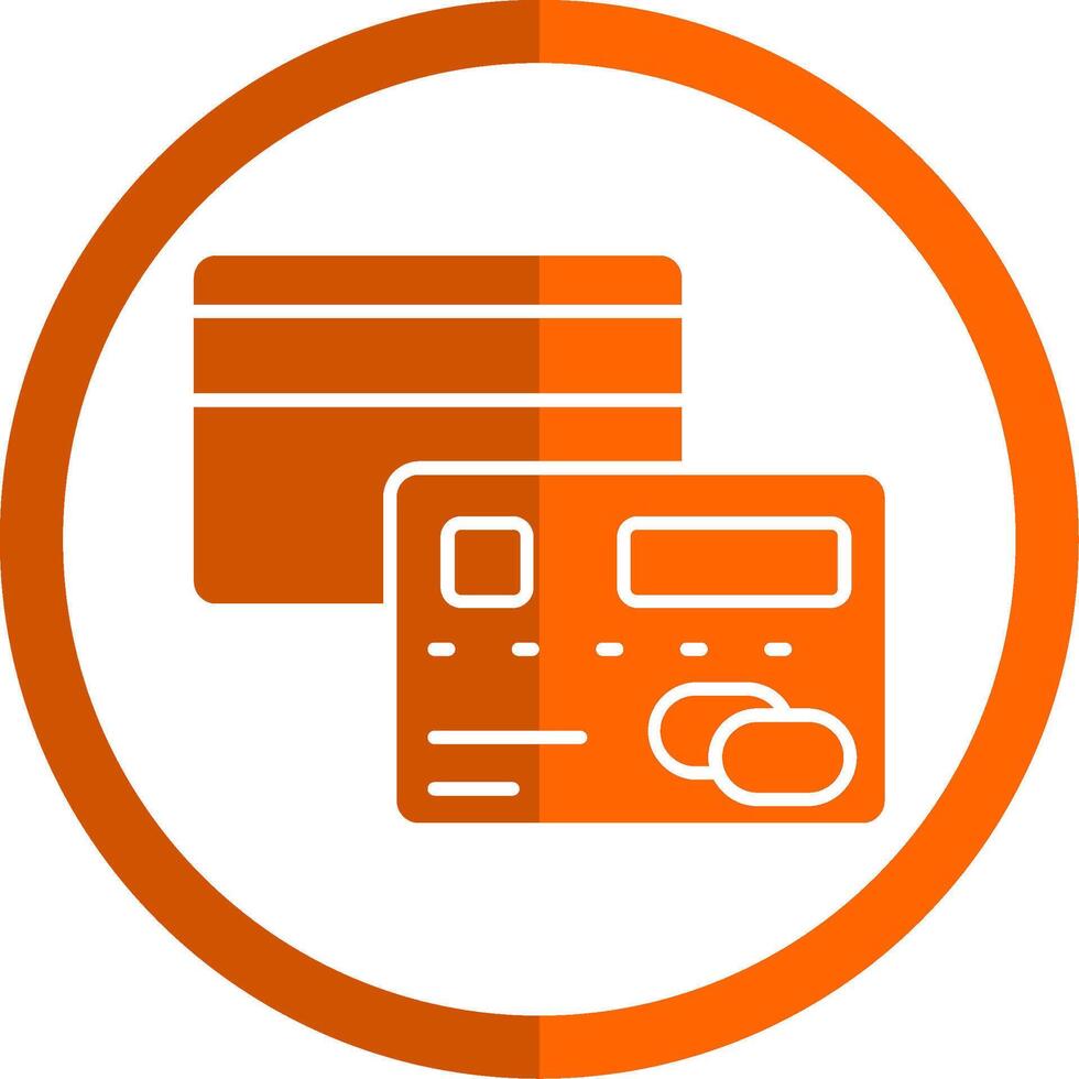 crédit carte glyphe Orange cercle icône vecteur