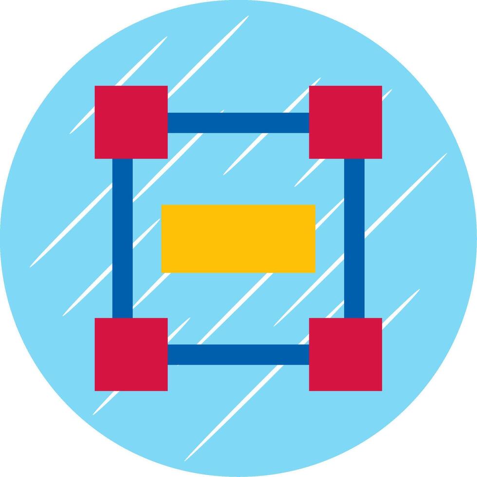 rectangle Cadre plat bleu cercle icône vecteur