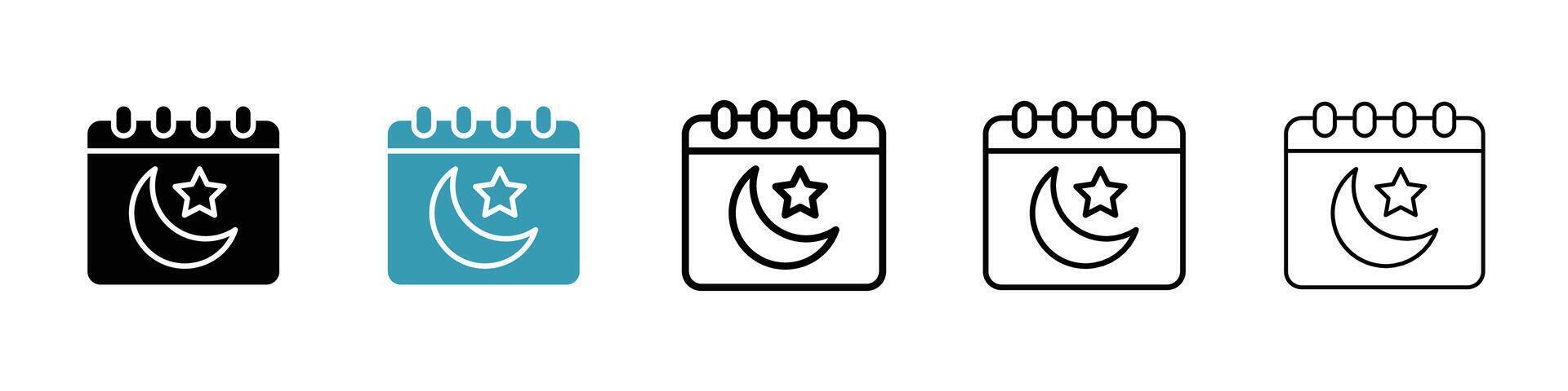 icône du calendrier du ramadan vecteur