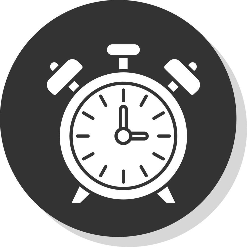 alarme l'horloge glyphe gris cercle icône vecteur