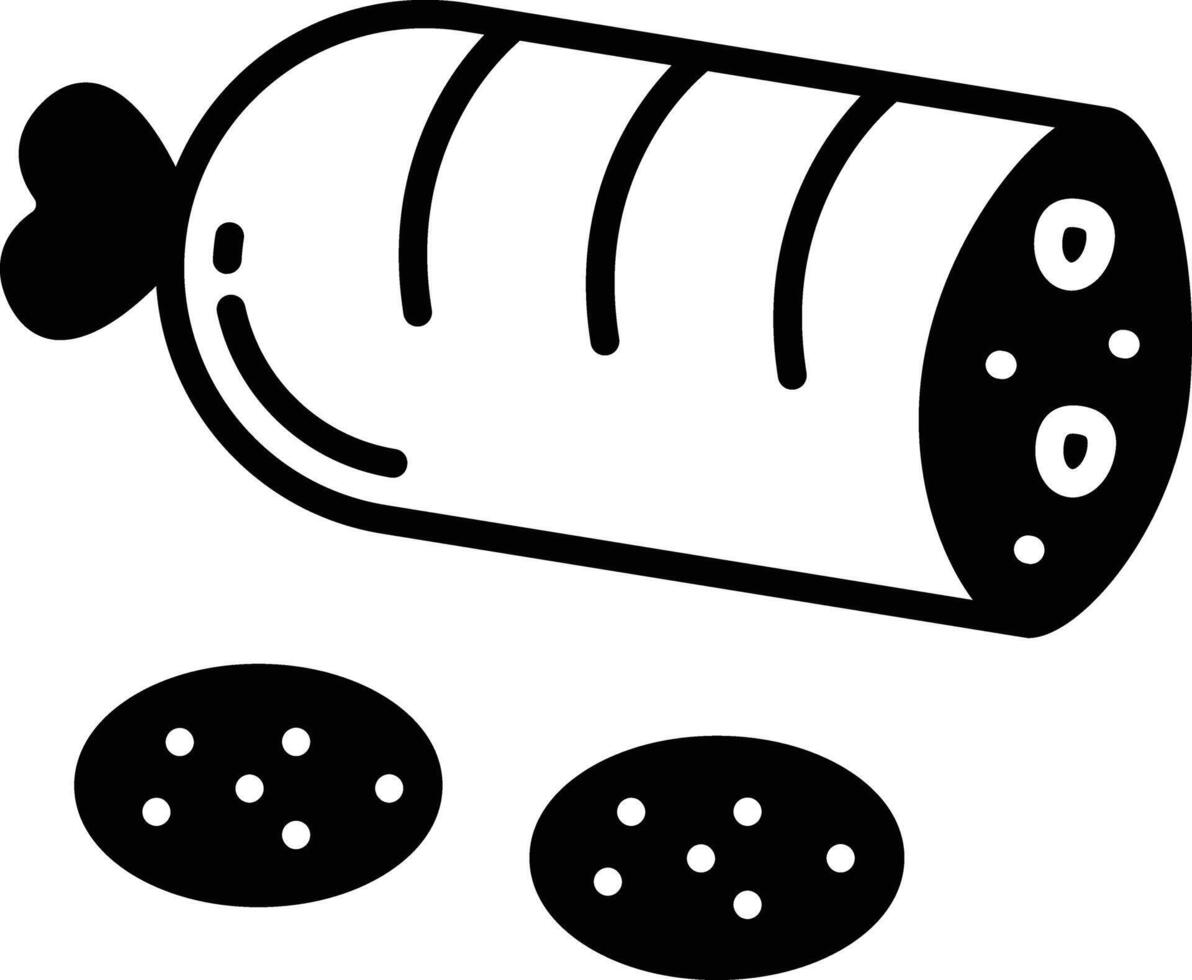 saucisse glyphe et ligne vecteur illustration