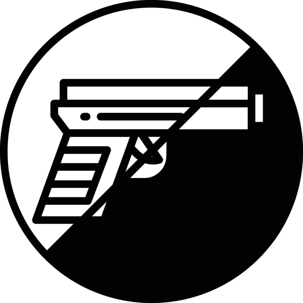 interdire pistolet glyphe et ligne vecteur illustration