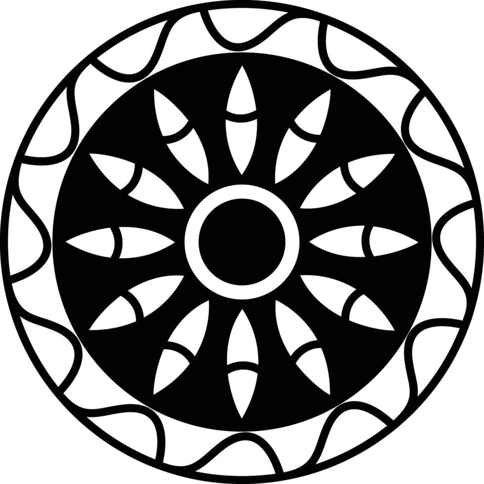 mandala glyphe et ligne vecteur illustration