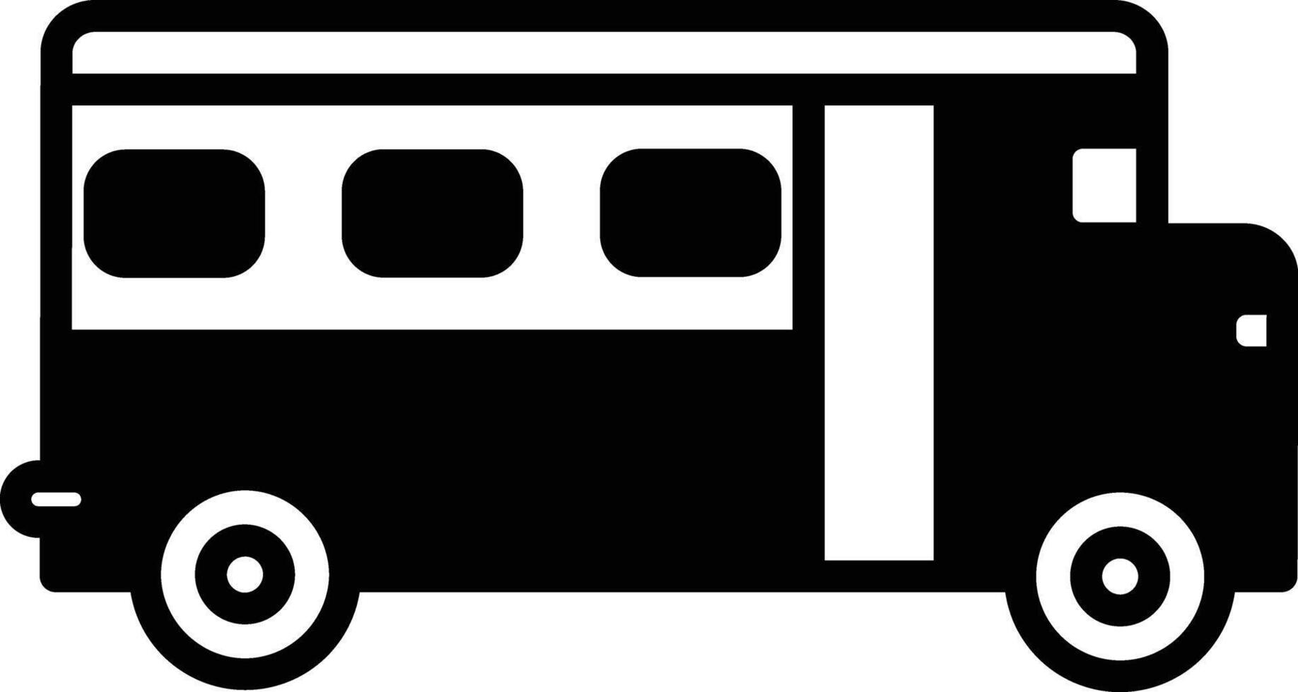 école autobus glyphe et ligne vecteur illustration