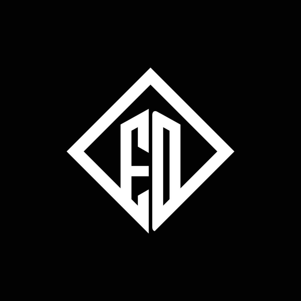 monogramme du logo ed avec modèle de conception de style rotation carrée vecteur