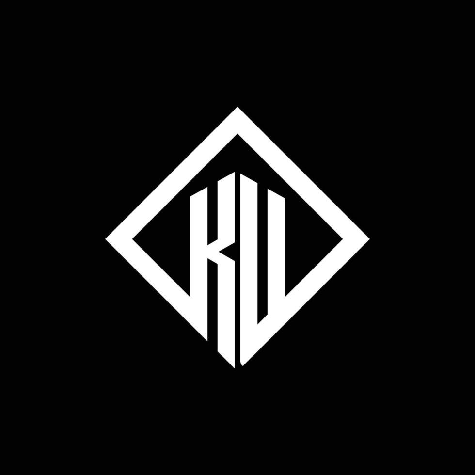 monogramme du logo ku avec modèle de conception de style rotation carrée vecteur