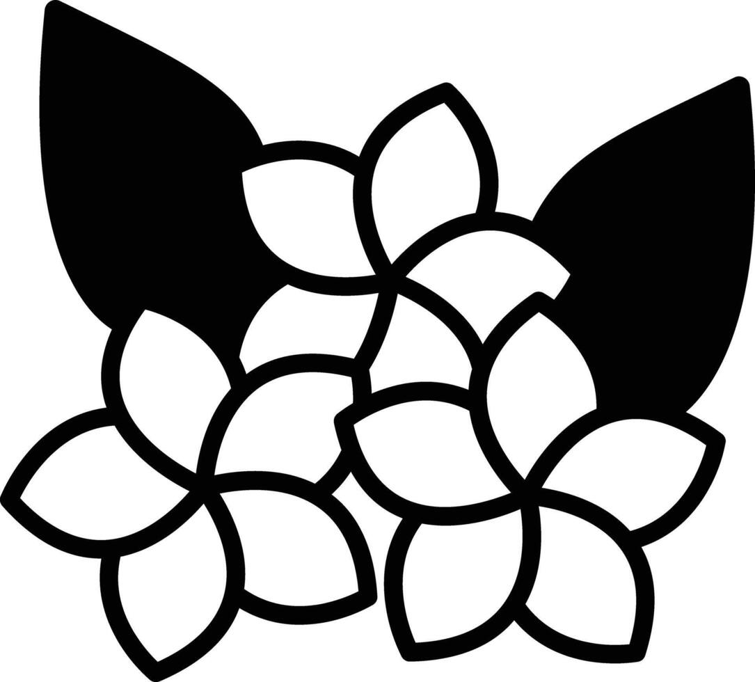 fleur glyphe et ligne vecteur illustration