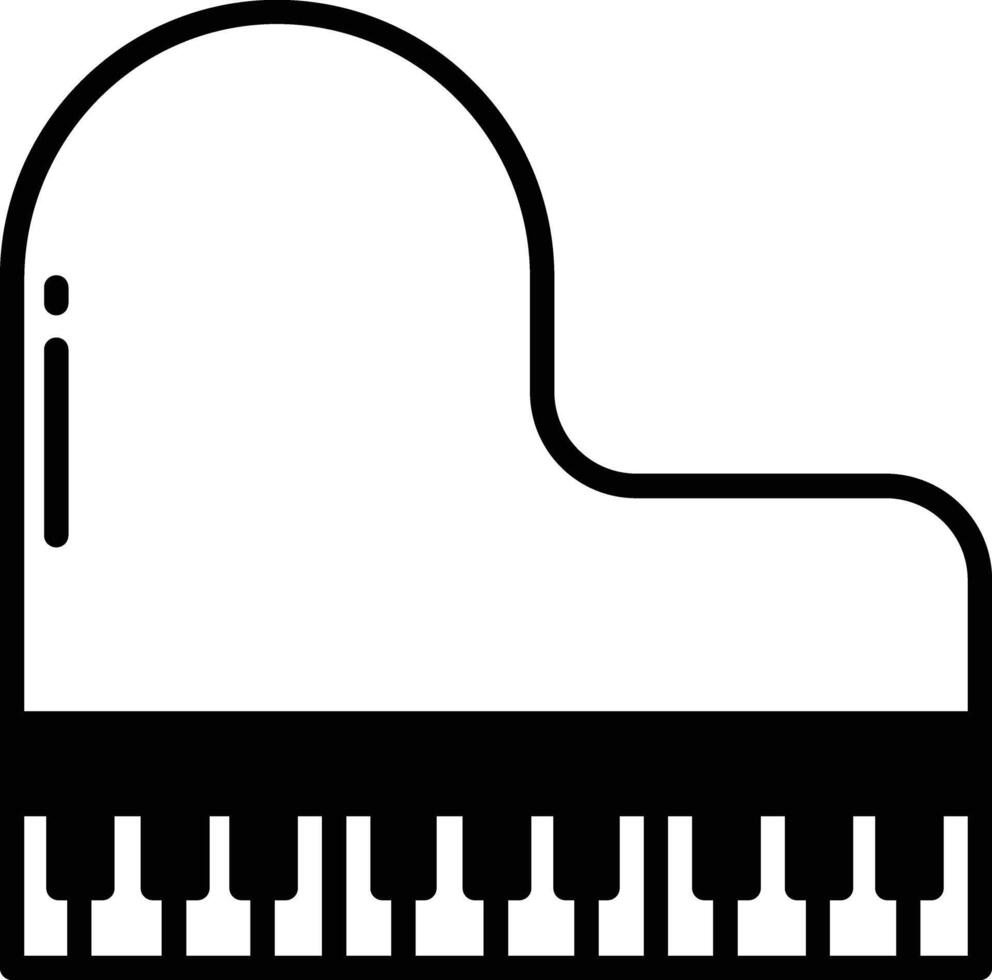 grandiose piano glyphe et ligne vecteur illustration