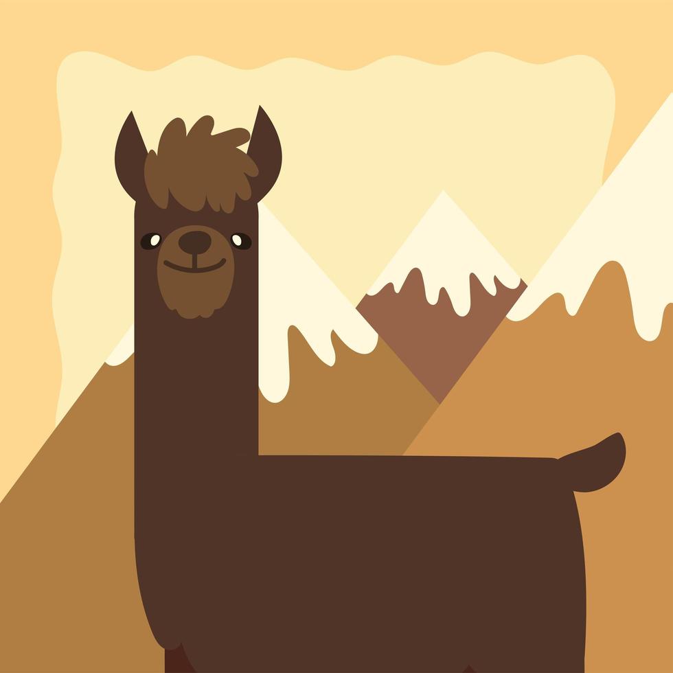 lama dans les montagnes vecteur