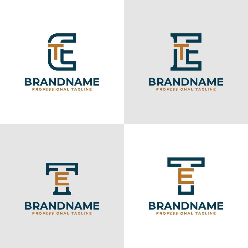 élégant des lettres et et te monogramme logo, adapté pour affaires avec et ou te initiales vecteur